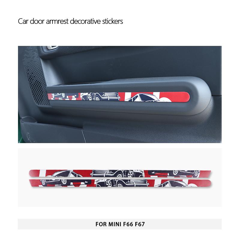 For Mini Cooper F66 F67 2024 2025 Car Door Armrest Decorative Leather Stickers Interior Protection Sticker Car Accessories