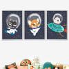 Weltraum Astronaut Fuchs Löwe Bär Waschbär Reh Wandkunst Leinwandbild Nordische Poster Und Drucke Wandbilder Baby Kinderzimmer Dekoration