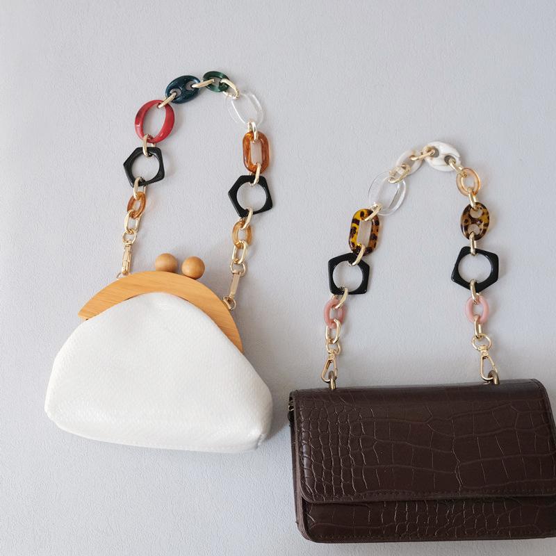 Nuovo Accessorio Moda Borsa a Mano da Donna Ambra Acrilico Catena in Lega Lusso Vintage Cinghia per Borsa Donna Spalla Pochette Manico Catene
