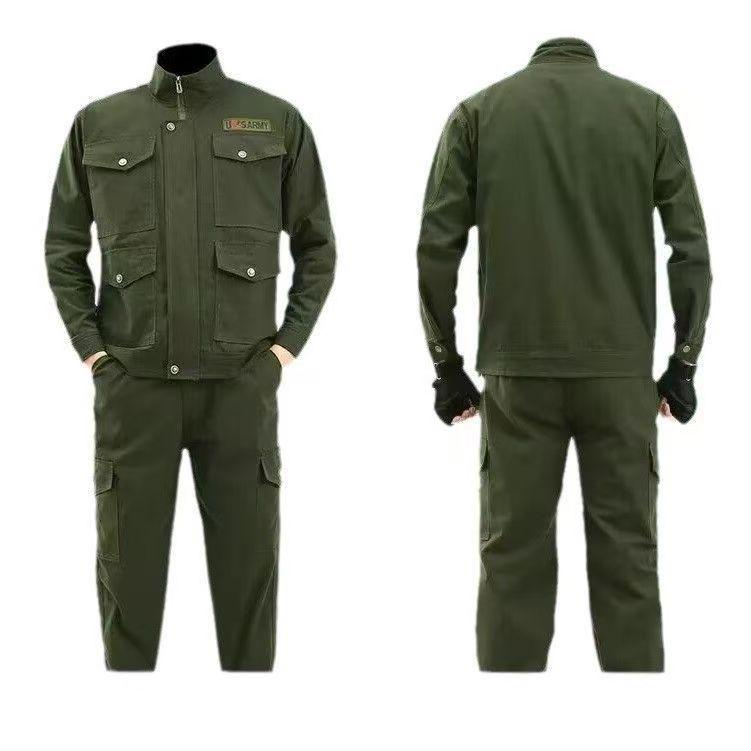 Spring & Autumn Men's Workwear Set: Anti-Scald, Wear & Dirt Resistant for Welding, Auto Repair, and Construction