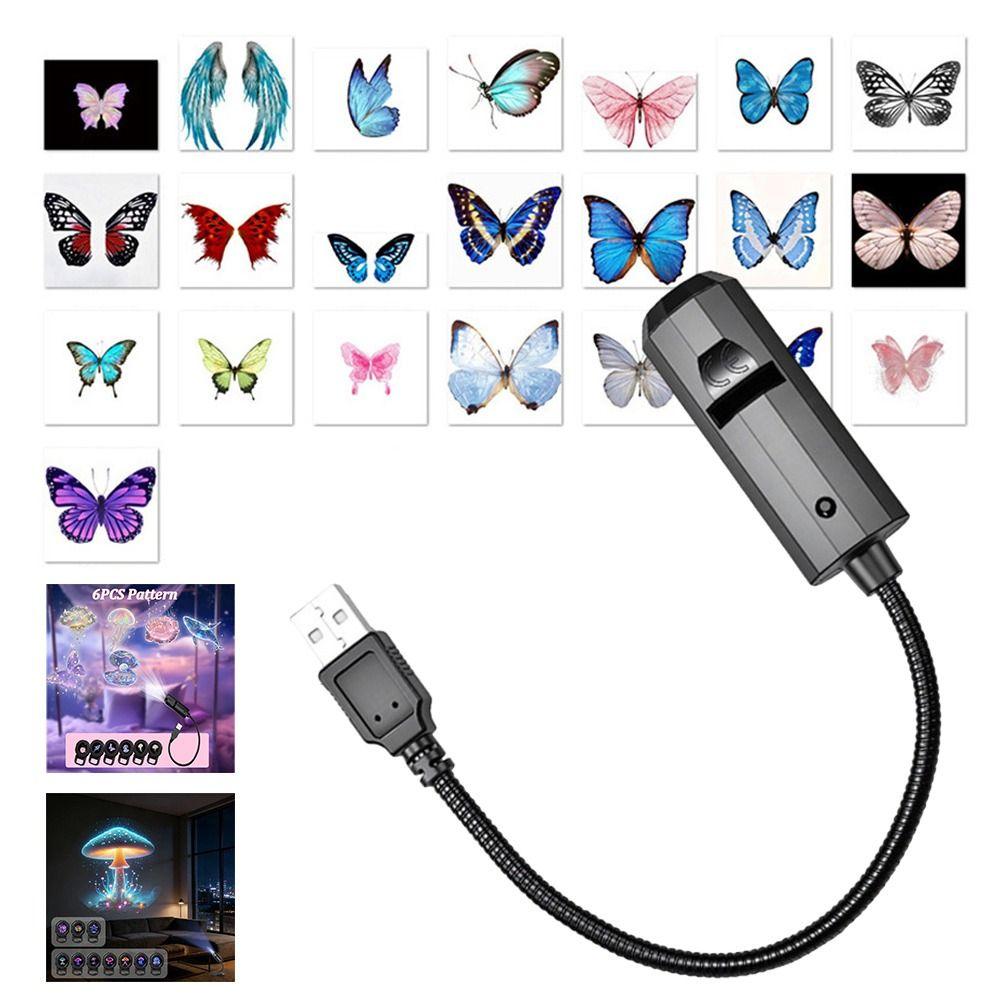 Butterfly LED USB Projector Light Marine Animals Starry Sky Projector Lamp Festival Gift