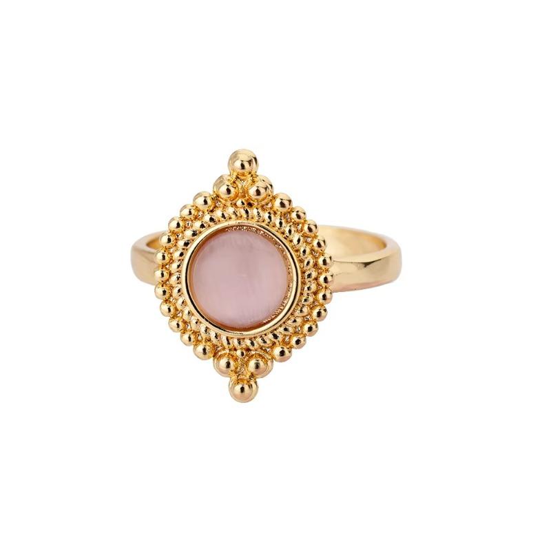 Wind Ring Oval Opal Open Ring Fashion Women's Versatile Gold Non-Fading Ring