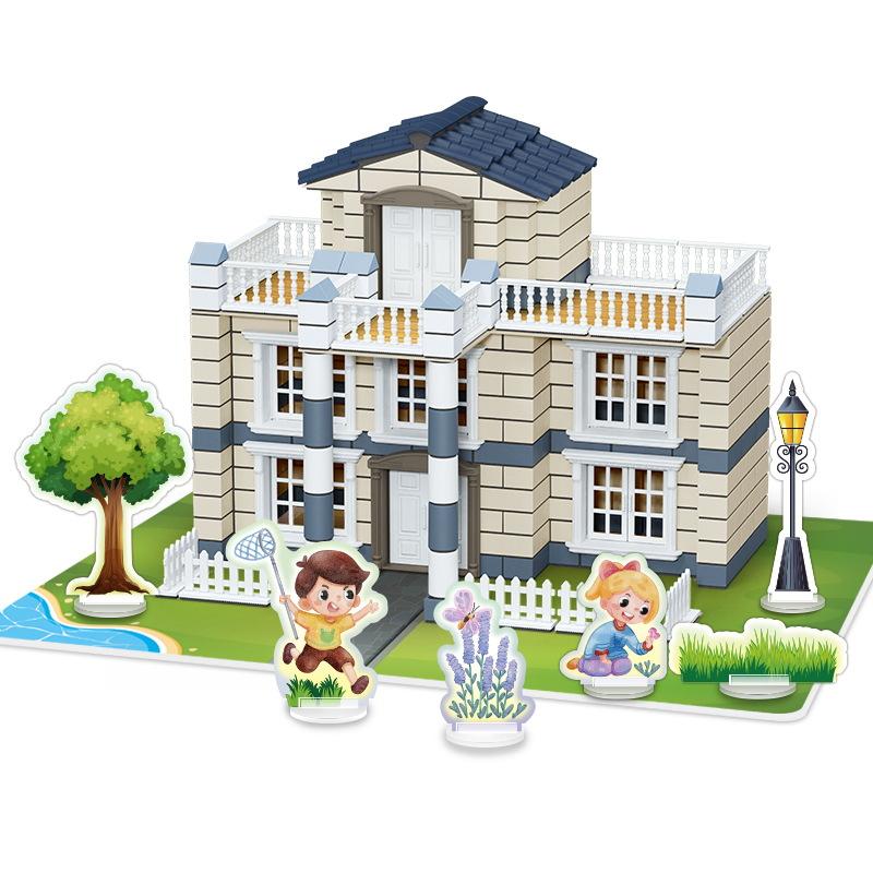 Small Mason House Construction Tools Children'S Handmade Diy Model Set, Simulated Cement Assembly Toys