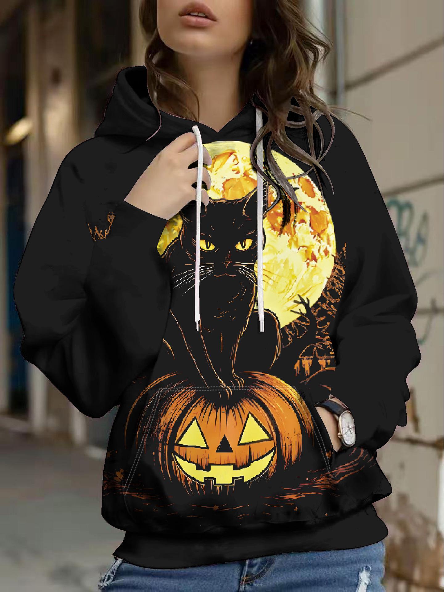 

2025 A/W Women s Nightmare Before Christmas Halloween Hoodie L чорний/жовтий