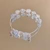 Niche Design Starfish Chain Tassel Bracelet for Women Fantasy Gradient Blue Crystal Beads Elastic Rope Bracelet Student Jewelry