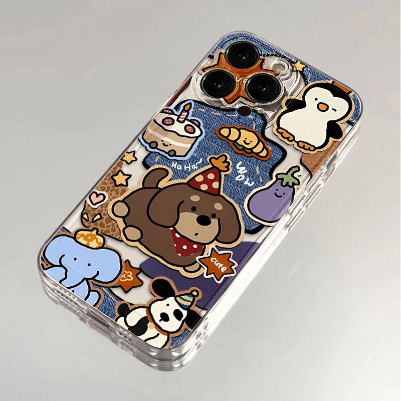 Birthday puppy for iPhone17promax space phone case Apple 16 transparent 14/13 fine hole 15