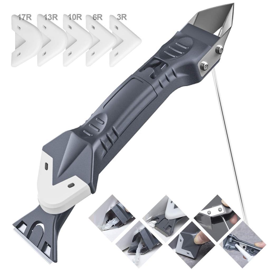 5 In 1 Silicone Sealant Grout Removal Tool Stainless Steel Head Caulking Tools