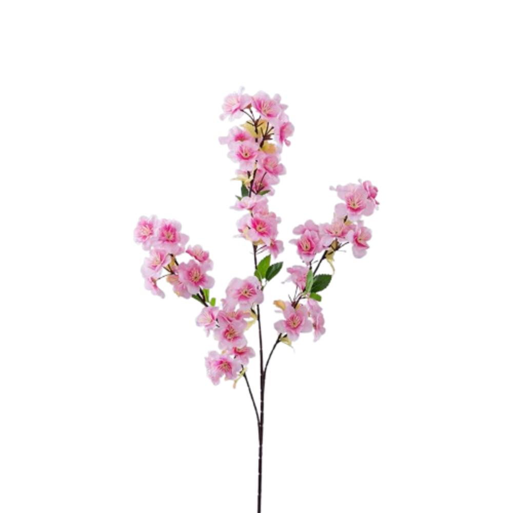 Plastic Artificial Peach Blossom Branch Real Touch Fake Flower Silk Cherry Blossom  Wedding Decor