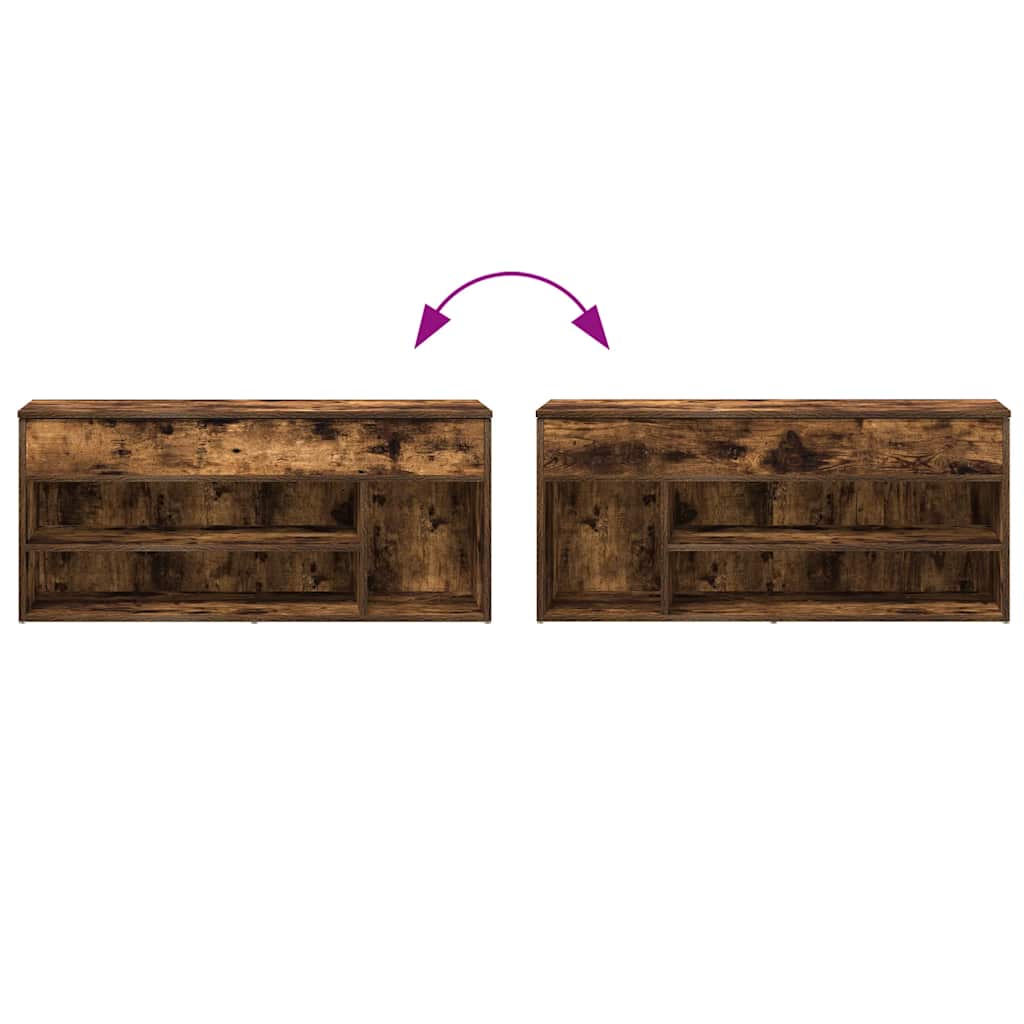 Shoe Bench Smoked Oak Finish 102 x 30.5 x 45 cm Particleboard