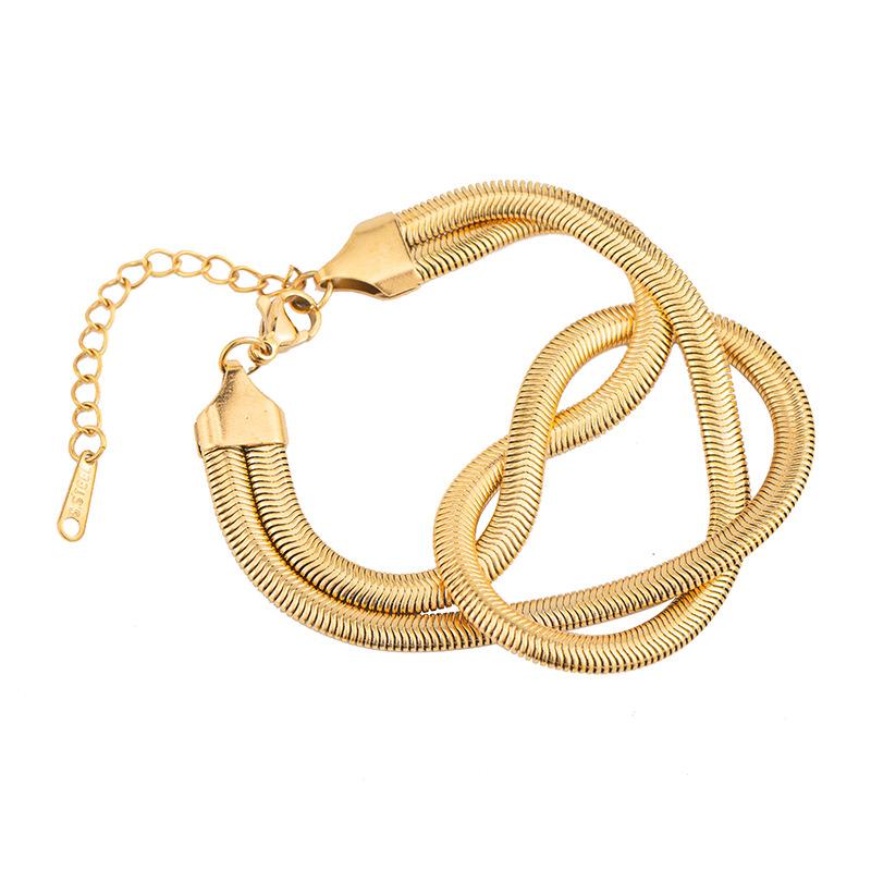 Personalized Fashion Bracelet Light Luxury High-end Titanium Steel Snake Bone Chain Does Not Fade Cuban Chain Niche Design