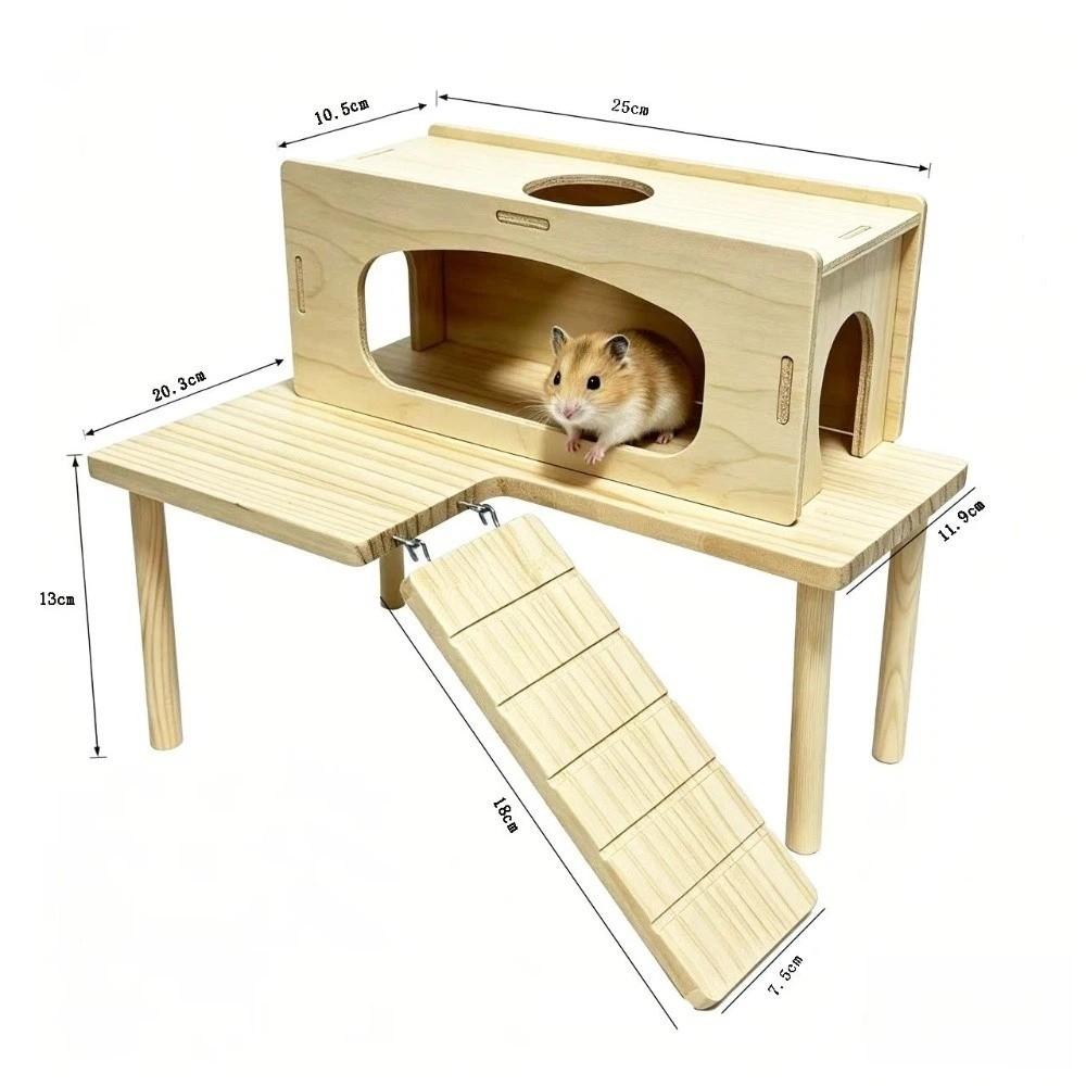 L-shaped Hamster Shelter House Easy To Install Pet Climbing Toy Hamster Playground for Small Pets