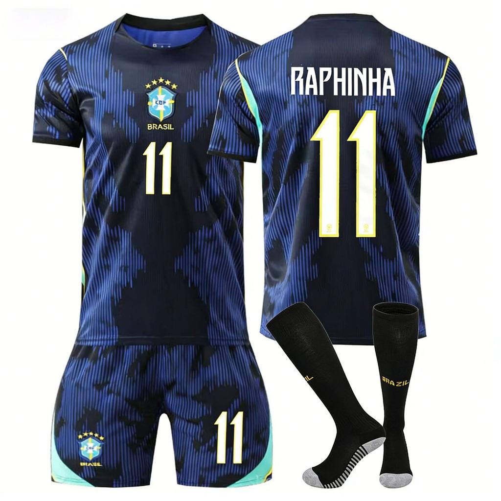 WK 2026 Brazilië uittenue 7 Vinicius 9 Endrik 10 Neymar, voetbaltenue set