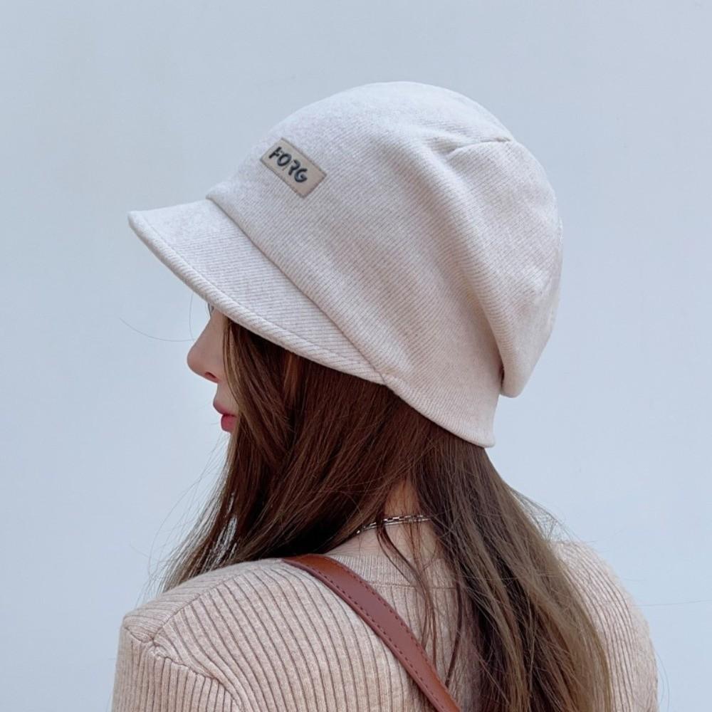 Casual Wide Brim Caps Solid Color Ear Protection Cap Fashion Warm Hat Autumn Winter