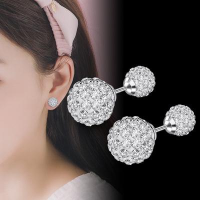 Schmuck Strass Ohrringe Doppelseitige Kleine Diamantkugel Ohrringe Kleine Ohrringe