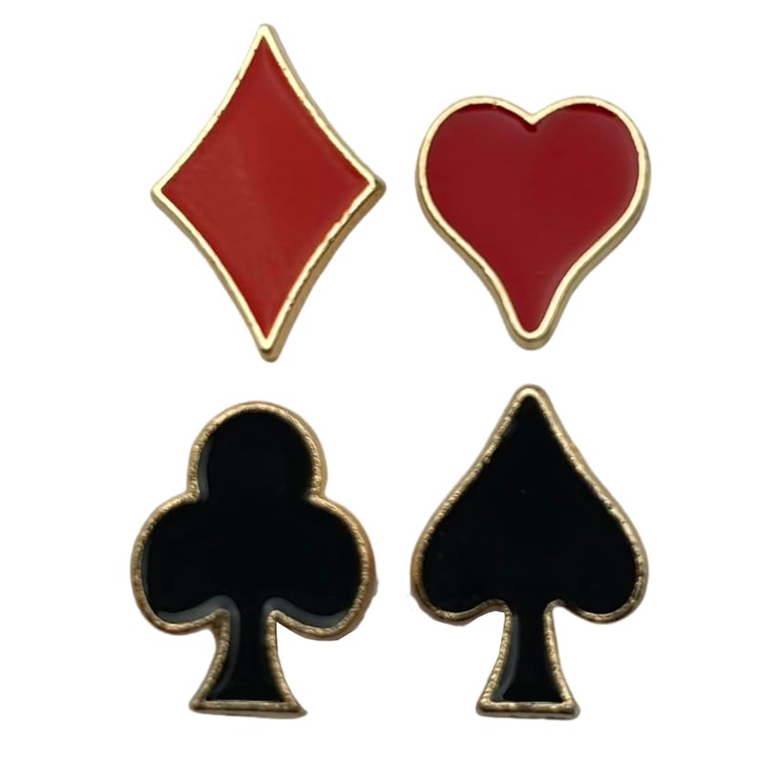 Набор значков-пинов EDEN Playing Card Mark (Червы, Бубны, Трефы, Пики) [E858]