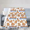 Capybara Muster Fleecedecke Kawaii Tier Lustige Überwurfdecken für Sofa Bettwäsche Lounge 150*125cm Plüsch Dünne Steppdecke