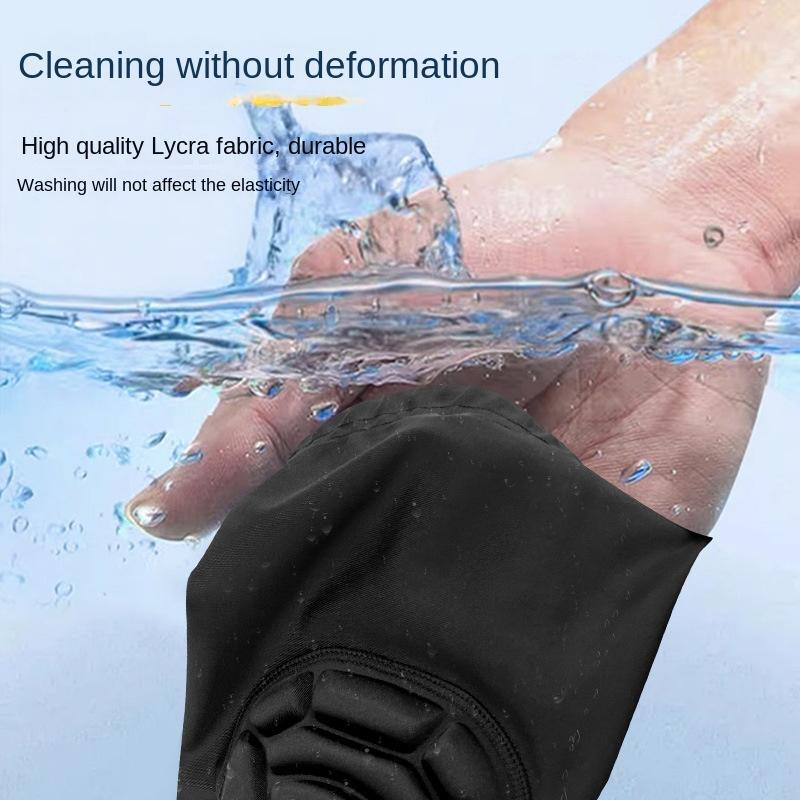 Custom EVA Thick Knee Pads Basketball Knee Pads Breathable Lightweight Polyester Hexagon Protective Gear with Elastic Support
