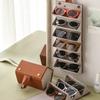 Retro Foldable Glasses Organizer - PU Leather 4/6 Slot Eyewear Case, Portable Sunglasses Holder for Purse/Backpack Storage