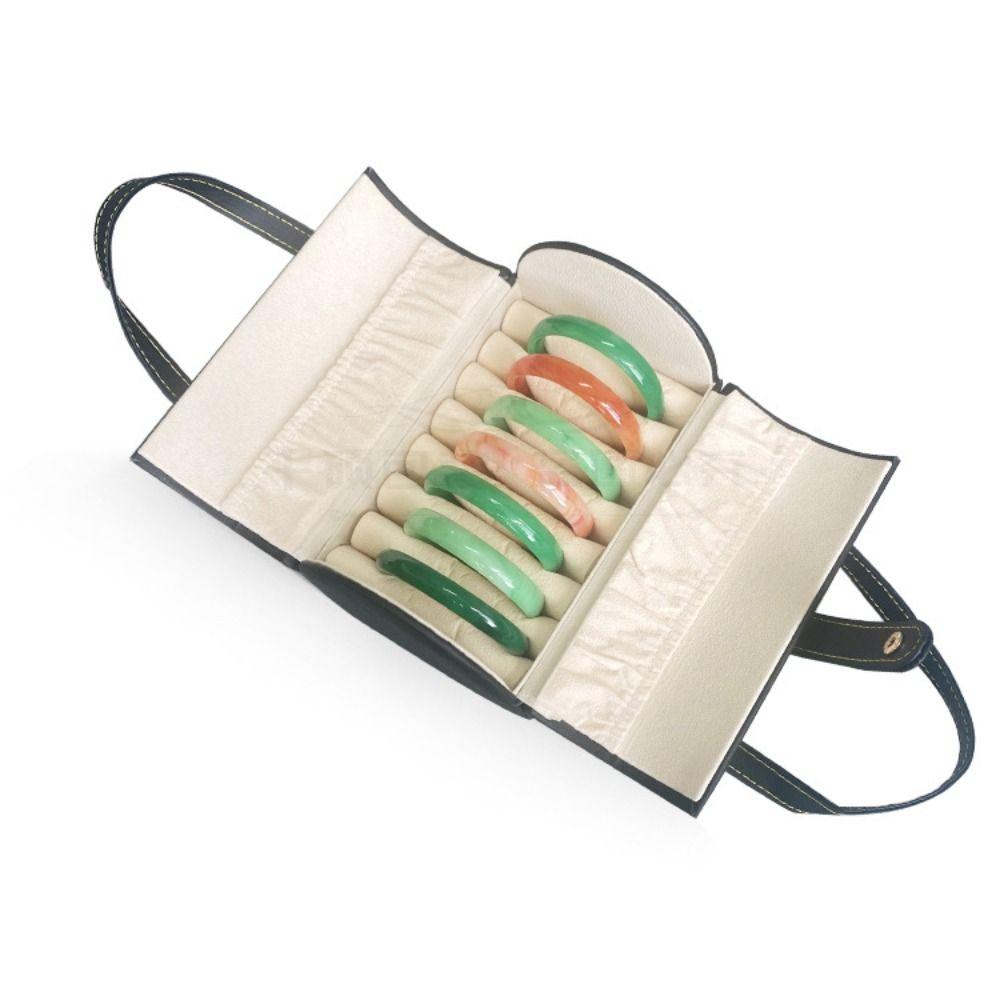 7Positions Bracelet Display Box PU Leather Bracelet Carrying Case Jewelry Storage