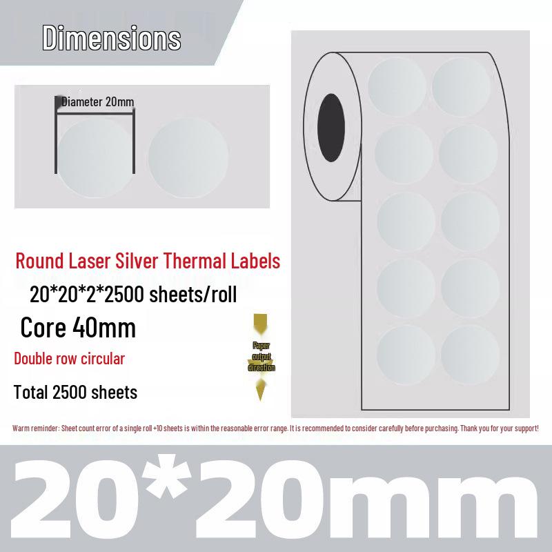 Silver Thermal Adhesive Printable Food Label