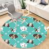 1pc Dog Faces Chair Carpet for Office, Round Polyester Mat, Indoor Decor for Office, Washable Non-slip Carpet yy251219068