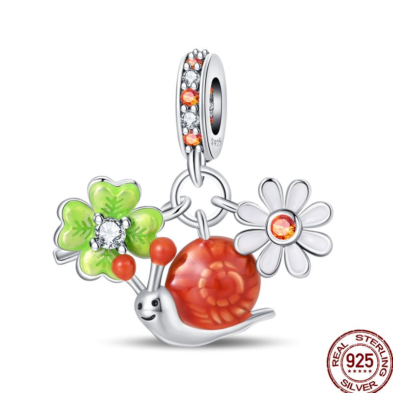 Copper Jewelry Pendant Early Spring Four Leaf Clover Flower Charm Fit Pan Beads Jewelry Birthday Diy Gift Fine Jewelry