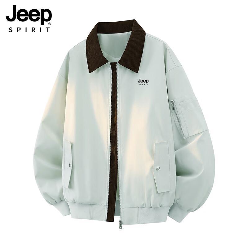 JEEP SPIRIT Men s Color-block Lapel Jacket L