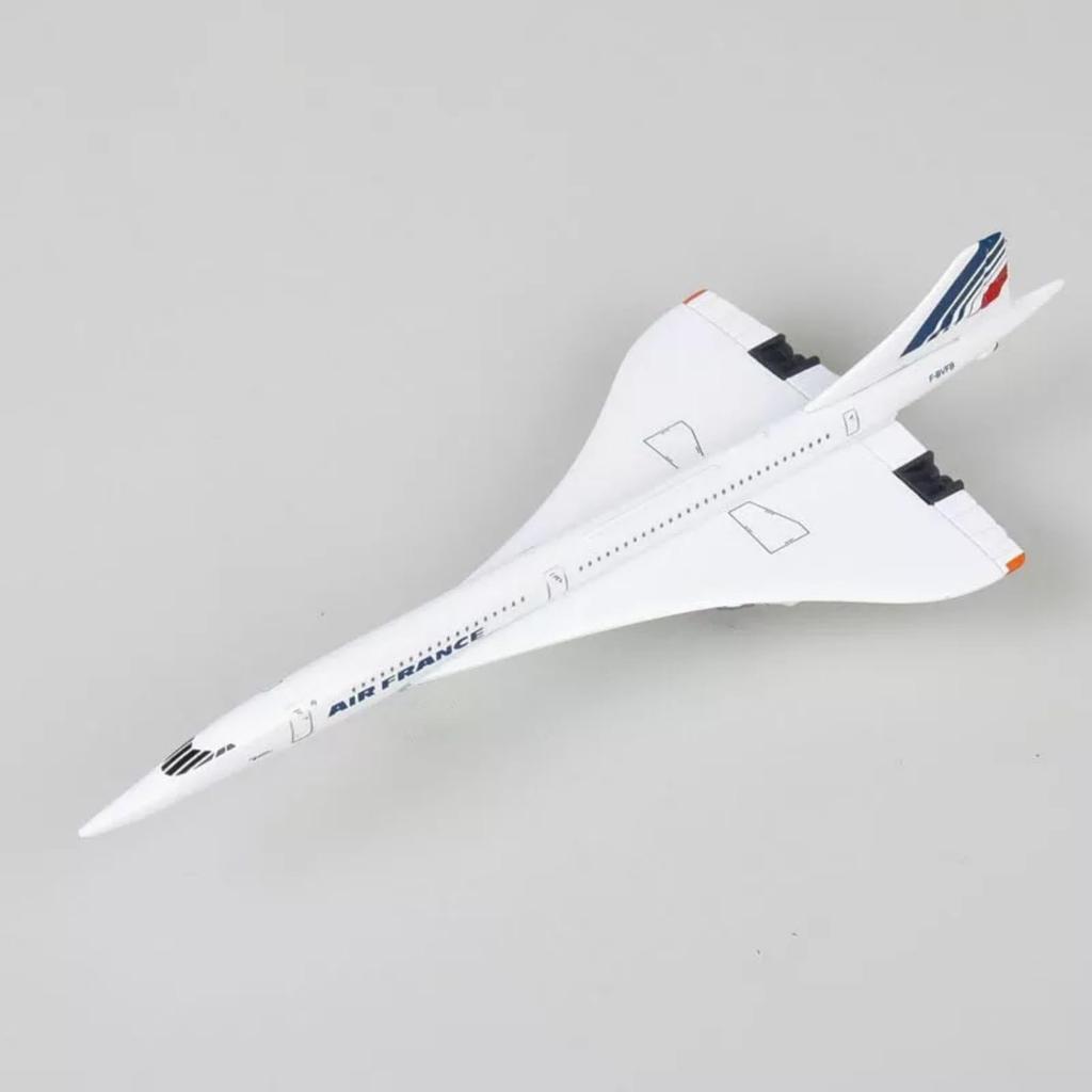 Alloy Air France Concorde Airplane Model with Display Stand Diecast Airplane Passenger Plane Model Toy for Girls and Boys 1400