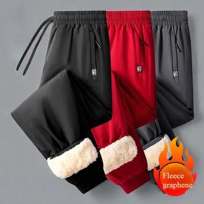 Herfst en winter nieuwe mode plus fleece dikke thermische broek heren casual losse sport plus size broek