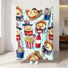 1Pc Cartoon French Fries Printed Flannel Blanket In Multiple Sizes, Soft And Comfortable, Machine Washable Gift Blanket