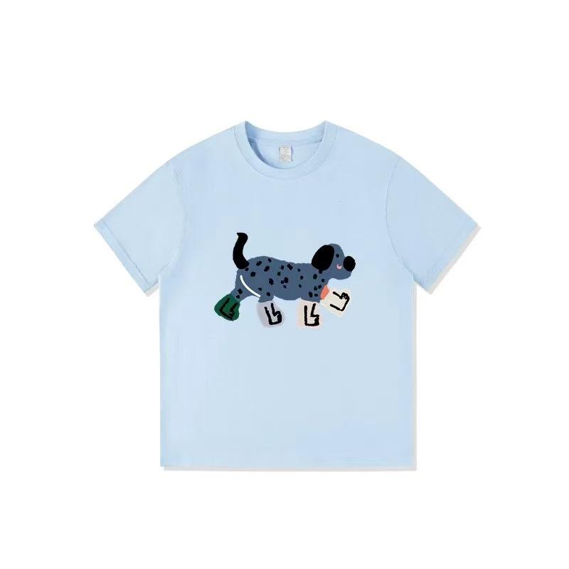 Summer new cartoon dog print design short-sleeved T-shirt women's casual loose and cute versatile bottoming top