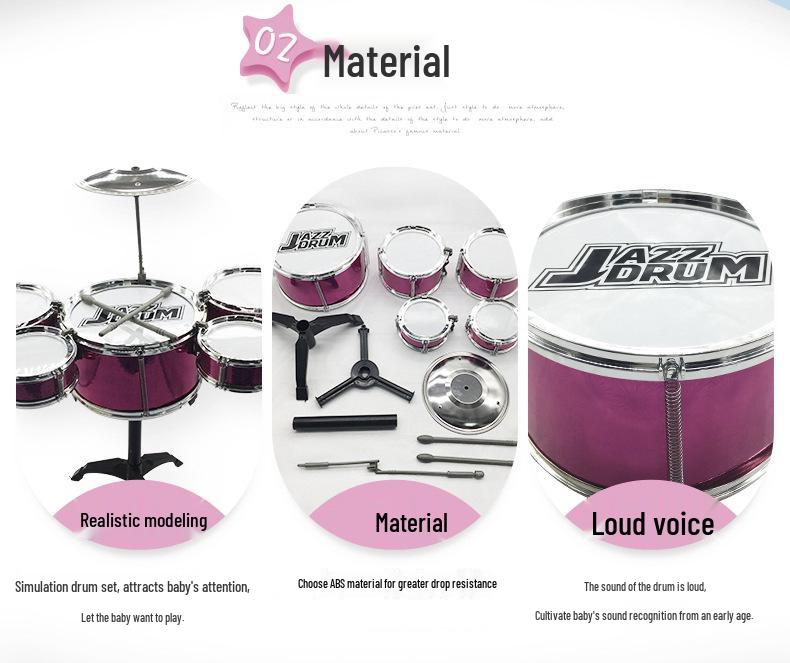 Children's Jazz Drum Set Toy for Music Education and Early Learning