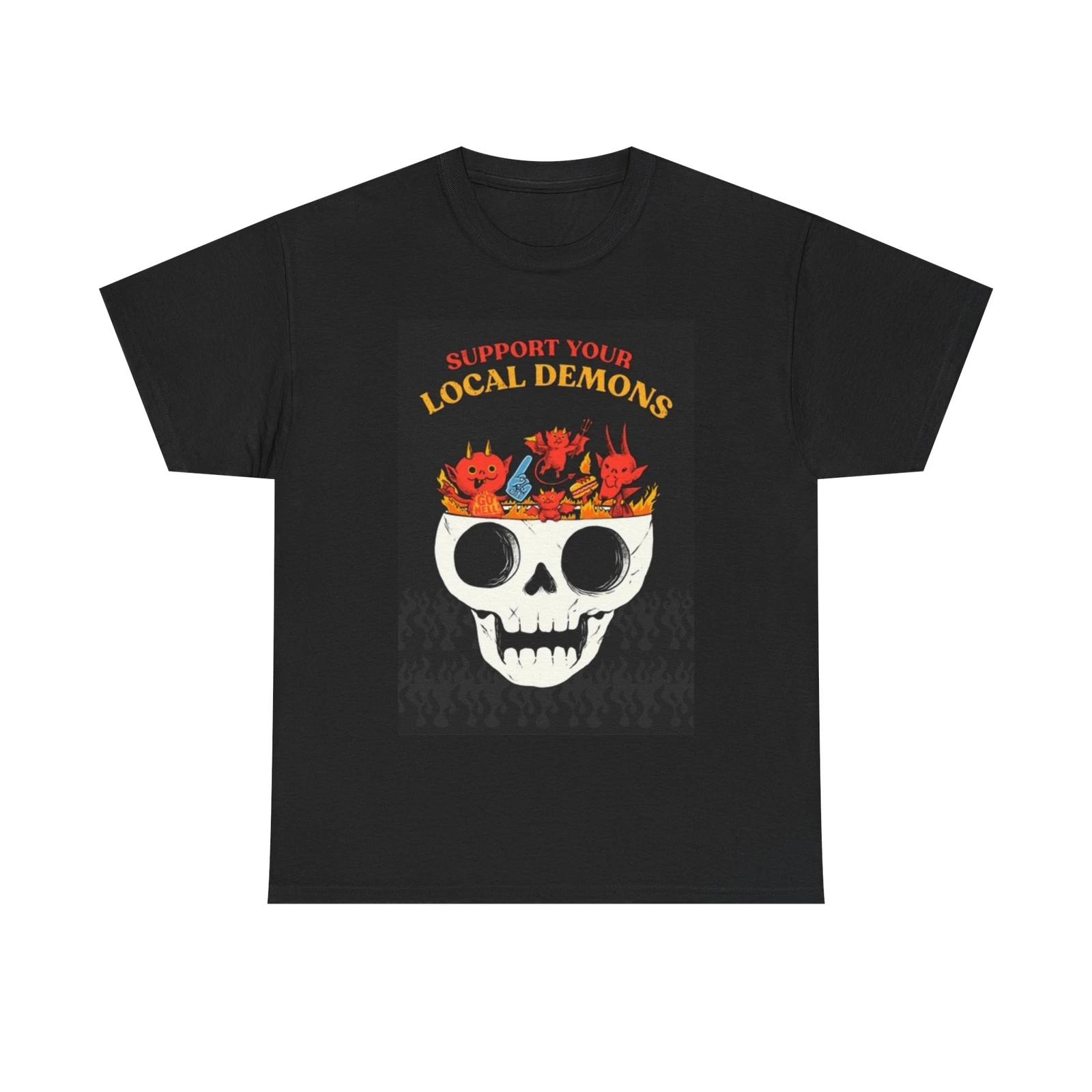 Men s and Women s T-shirts Support Your Local Demons Graphic XXXXL