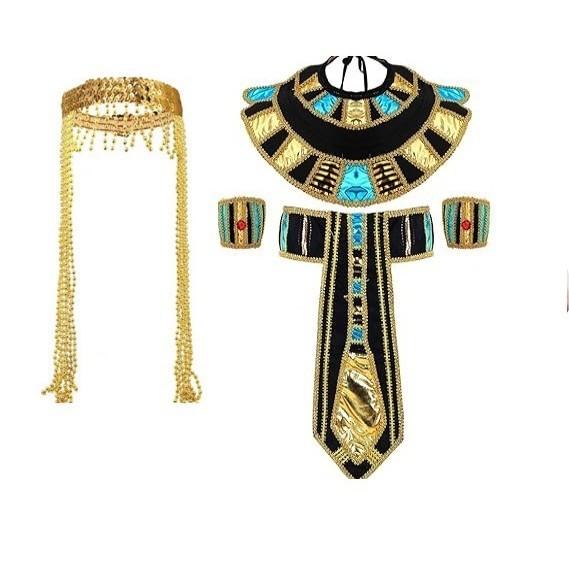 Ägyptisches Königinnen Kostüm Set Mit Handgefertigten Polyester Accessoires Für Halloween Cosplay Erwachsene