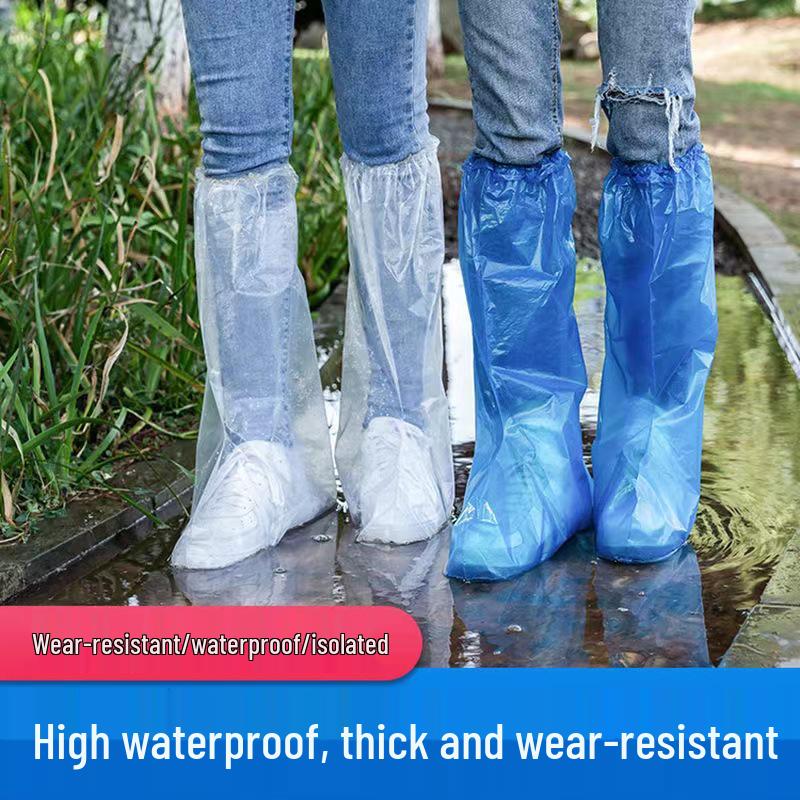 Waterproof Anti-Slip Mid-Calf Disposable Rain Shoe Covers for Men and Women