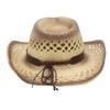 Hut mit Hohlgeflecht Atmungsaktiv Frühling und Sommer Winddicht Einfach Reise Strand Cowboy Strohhut Sonnenhut