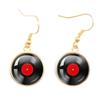 Classic Vintage Vinyl Records Rretro Phonograph Rrecord Dome Glass Ladies Earrings Music Lover Gifts Music Record Disc Earrings