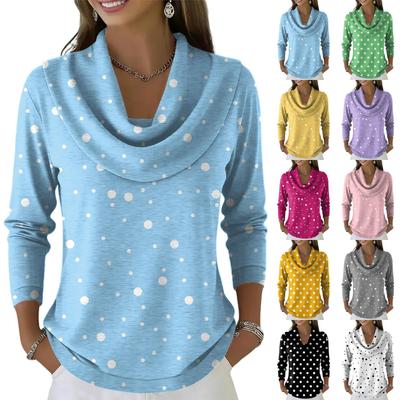 Pull Top Imprimé à Manches Longues et Col Rond Décontracté et Tendance pour Femmes