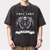 New Printed Skull Short-Sleeved T-Shirt Men'S Summer Korean Version Of The Trend Of Simple Half-Sleeved Shirt Hong Kong Style Loose Casual Shirt