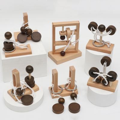 Holz Labyrinth Entriegeln Entwirren Spielzeug Logik Intelligent IQ Geist Gehirn Denksportaufgabe Montessori Rätsel Spiel Stressabbau Dekompression