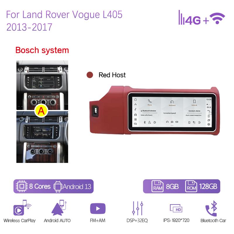 12.3" Car Multimedia Player For Land Rover Vogue L405 2013-2017 GPS Navigation Radio Android13 8+128G CarPlay 4G Host 360Camera