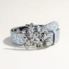Women's Rhinestones Belt Glitters Leather Waist Belt Western Skull Waist Belt for Stylish Youth