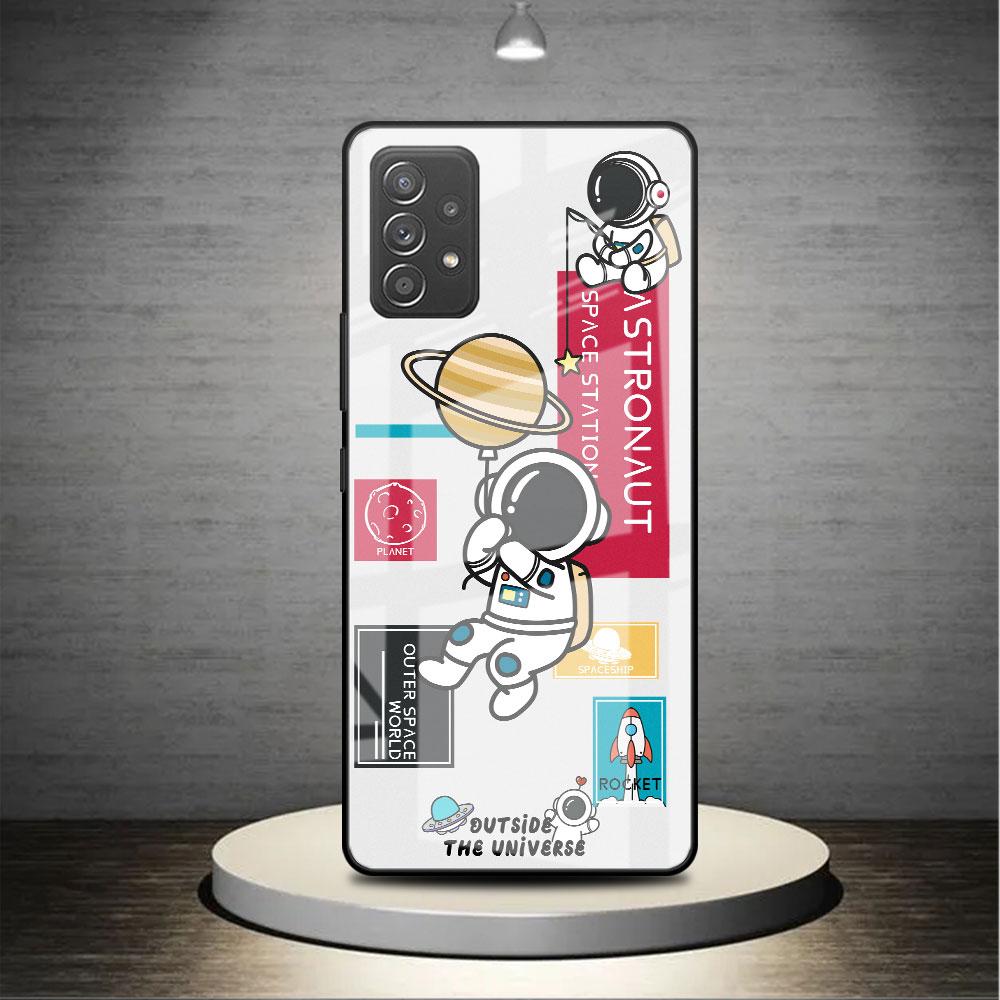 

Модный милый стеклянный чехол с астронавтом для Samsung Galaxy A52 A71 A50 A51 A70 A21s A31 A72 A10 A12 A30 A22 5G, чехол для телефона Samsung A30