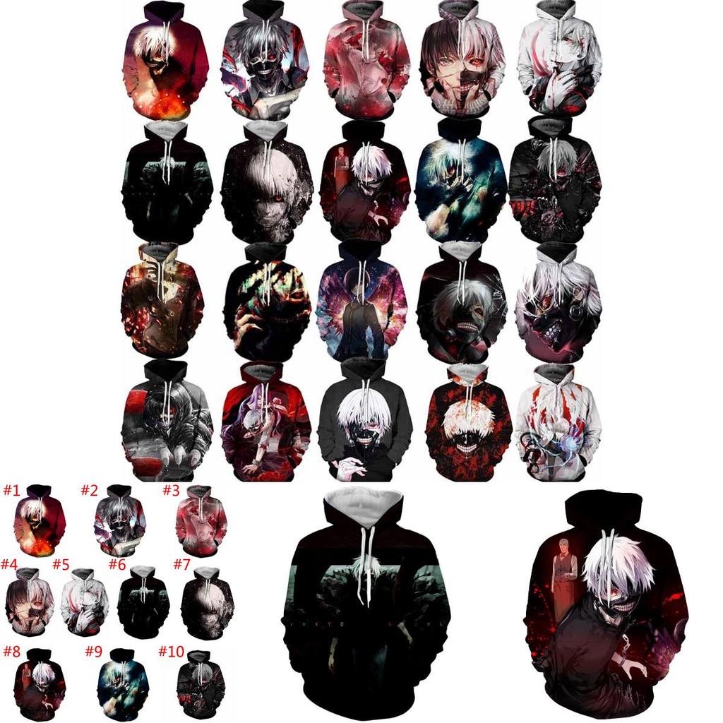 Sweatshirt Unisex Brin Tokyo Ghoul Cosplay Sweater Capuche Sweat Pullover Hoodie
