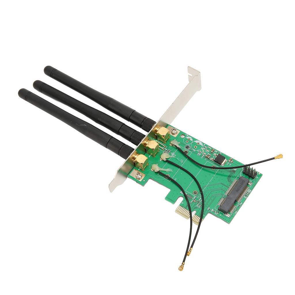Mini PCIE To PCIE Adapter Card PCIE Network Card Adapter Three Antenna Network Expansion Card for