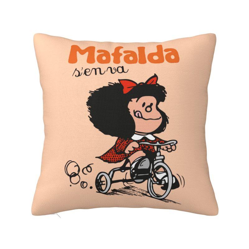 Quino Comic Cartoon Mafalda Throw Pillow Case Cm Home Decoration Cushion Cover Polyester Pillowcase Doublesided Printing