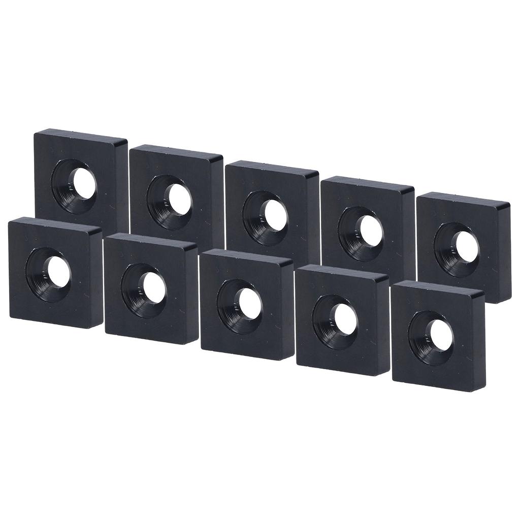 10Pcs Profile End Caps Aluminum Alloy Single Hole Cover Plate for Industrial CNC EquipmentBlack