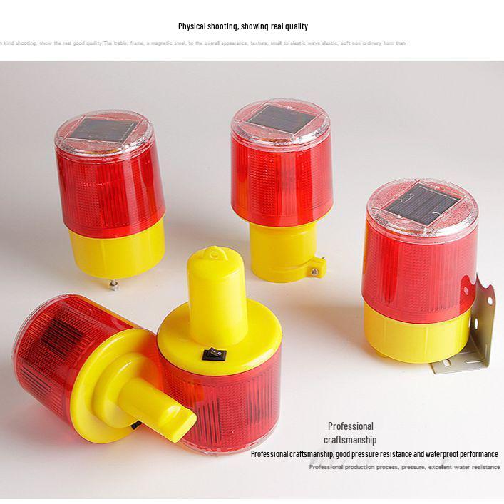 Solar-Powered Strobe Light with Magnetic Base for Construction and Traffic Safety