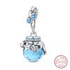 925 Silver Luminous Elf Lantern Fish Glass Planet Pendant Fit Pandach 925 Bracelet DIY Jewelry Design