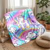 Rainbow Unicorn Fantasy Theme Blanket Lightweight Warm Flannel Blanket Decorative Throw Blanket for Home Decoration